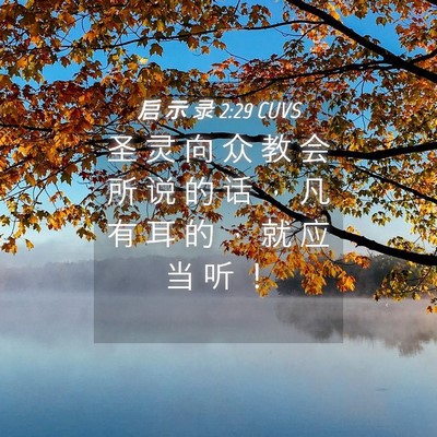 Picture 04 - 启 示 录 2:29 CUVS - 圣 灵 向 众 教 会 所 说 的 话 ， 凡 - Bible Verse Picture