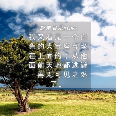 Picture 04 - 启 示 录 20:11 CUVS - 我 又 看 见 一 个 白 色 的 大 宝 座 - Bible Verse Picture