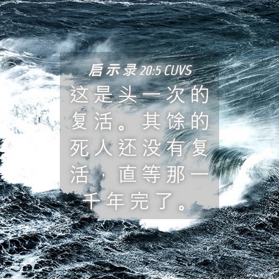 Picture 04 - 启 示 录 20:5 CUVS - 这 是 头 一 次 的 复 活 。 其 馀 的 - Bible Verse Picture