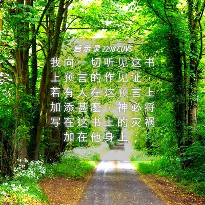 Picture 04 - 启 示 录 22:18 CUVS - 我 向 一 切 听 见 这 书 上 预 言 的 - Bible Verse Picture