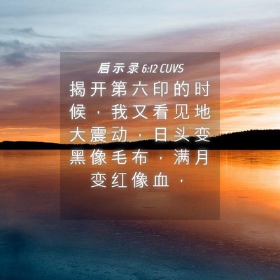 Picture 04 - 启 示 录 6:12 CUVS - 揭 开 第 六 印 的 时 候 ， 我 又 看 - Bible Verse Picture