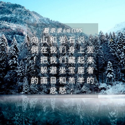 Picture 04 - 启 示 录 6:16 CUVS - 向 山 和 岩 石 说 ： 倒 在 我 们 身 - Bible Verse Picture