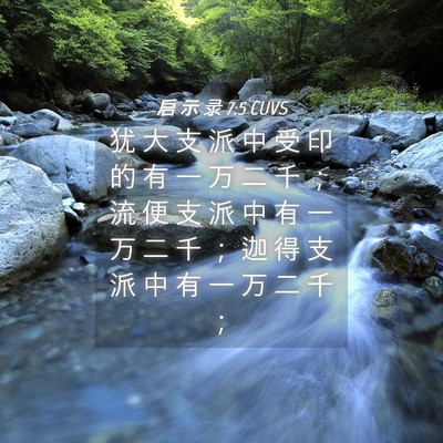 Picture 04 - 启 示 录 7:5 CUVS - 犹 大 支 派 中 受 印 的 有 一 万 二 - Bible Verse Picture