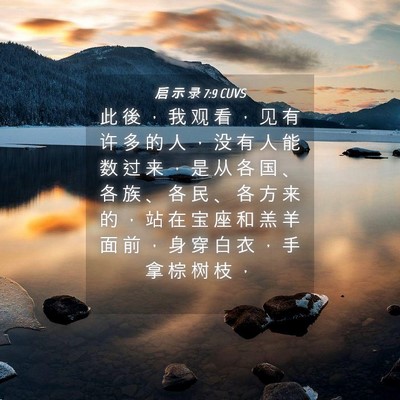 Picture 04 - 启 示 录 7:9 CUVS - 此 後 ， 我 观 看 ， 见 有 许 多 的 - Bible Verse Picture