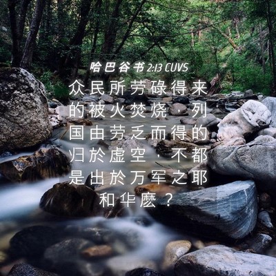Picture 04 - 哈 巴 谷 书 2:13 CUVS - 众 民 所 劳 碌 得 来 的 被 火 焚 烧 - Bible Verse Picture