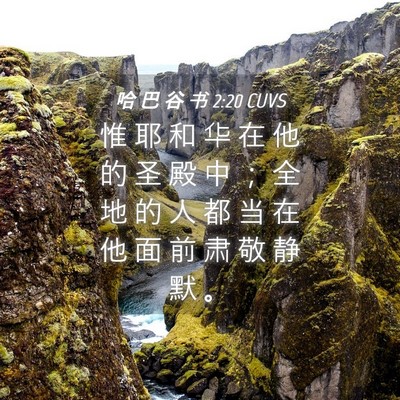 Picture 04 - 哈 巴 谷 书 2:20 CUVS - 惟 耶 和 华 在 他 的 圣 殿 中 ； 全 - Bible Verse Picture