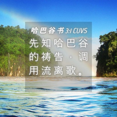Picture 04 - 哈 巴 谷 书 3:1 CUVS - 先 知 哈 巴 谷 的 祷 告 ， 调 用 流 - Bible Verse Picture