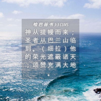 Picture 04 - 哈 巴 谷 书 3:3 CUVS - 神 从 提 幔 而 来 ； 圣 者 从 巴 兰 - Bible Verse Picture
