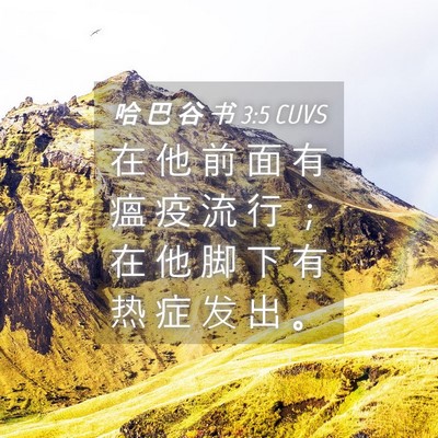 Picture 04 - 哈 巴 谷 书 3:5 CUVS - 在 他 前 面 有 瘟 疫 流 行 ； 在 他 - Bible Verse Picture