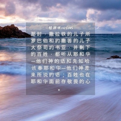 Picture 04 - 哈 该 书 1:12 CUVS - 那 时 ， 撒 拉 铁 的 儿 子 所 罗 巴 - Bible Verse Picture