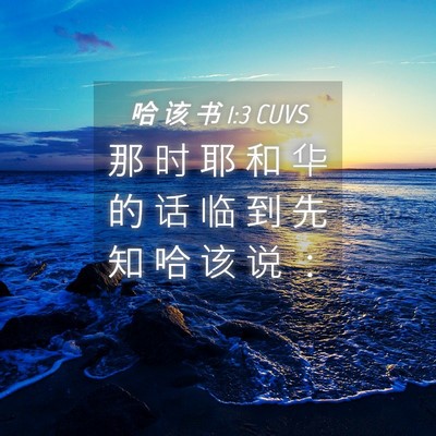 Picture 04 - 哈 该 书 1:3 CUVS - 那 时 耶 和 华 的 话 临 到 先 知 哈 - Bible Verse Picture