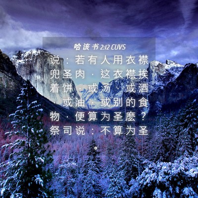 Picture 04 - 哈 该 书 2:12 CUVS - 说 ： 若 有 人 用 衣 襟 兜 圣 肉 ， - Bible Verse Picture