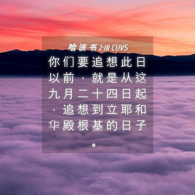 Picture 04 - 哈 该 书 2:18 CUVS - 你 们 要 追 想 此 日 以 前 ， 就 是 - Bible Verse Picture