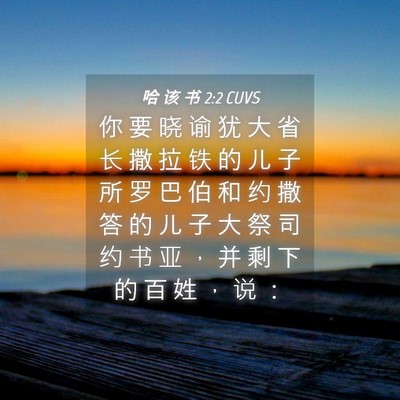 Picture 04 - 哈 该 书 2:2 CUVS - 你 要 晓 谕 犹 大 省 长 撒 拉 铁 的 - Bible Verse Picture