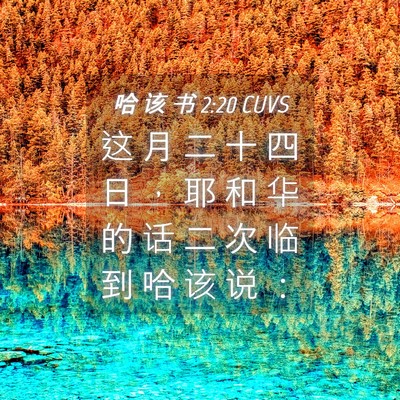 Picture 04 - 哈 该 书 2:20 CUVS - 这 月 二 十 四 日 ， 耶 和 华 的 话 - Bible Verse Picture