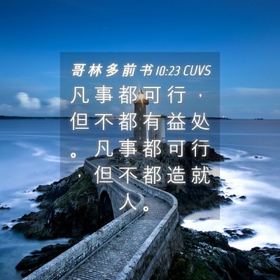 Picture 04 - 哥 林 多 前 书 10:23 CUVS - 凡 事 都 可 行 ， 但 不 都 有 益 处 - Bible Verse Picture