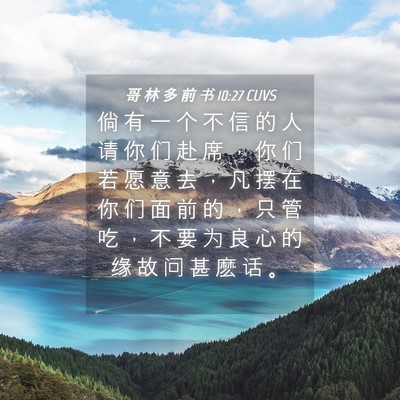 Picture 04 - 哥 林 多 前 书 10:27 CUVS - 倘 有 一 个 不 信 的 人 请 你 们 赴 - Bible Verse Picture