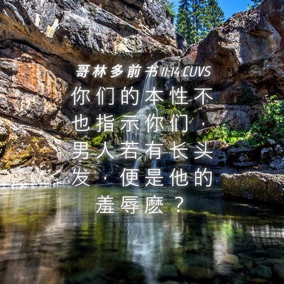 Picture 04 - 哥 林 多 前 书 11:14 CUVS - 你 们 的 本 性 不 也 指 示 你 们 ， - Bible Verse Picture