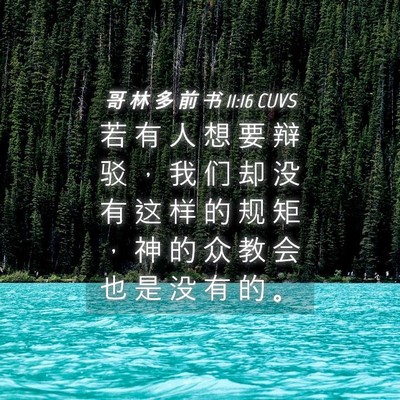 Picture 04 - 哥 林 多 前 书 11:16 CUVS - 若 有 人 想 要 辩 驳 ， 我 们 却 没 - Bible Verse Picture