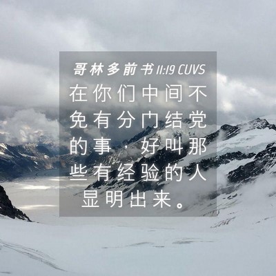 Picture 04 - 哥 林 多 前 书 11:19 CUVS - 在 你 们 中 间 不 免 有 分 门 结 党 - Bible Verse Picture