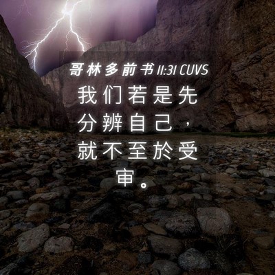 Picture 04 - 哥 林 多 前 书 11:31 CUVS - 我 们 若 是 先 分 辨 自 己 ， 就 不 - Bible Verse Picture