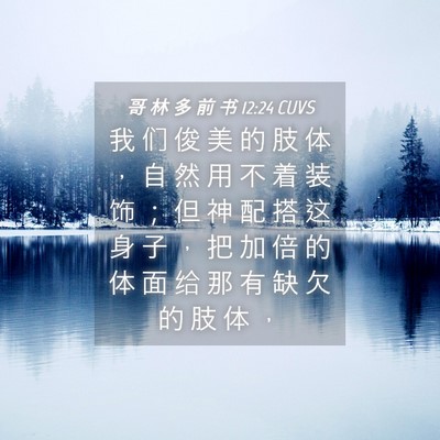 Picture 04 - 哥 林 多 前 书 12:24 CUVS - 我 们 俊 美 的 肢 体 ， 自 然 用 不 - Bible Verse Picture