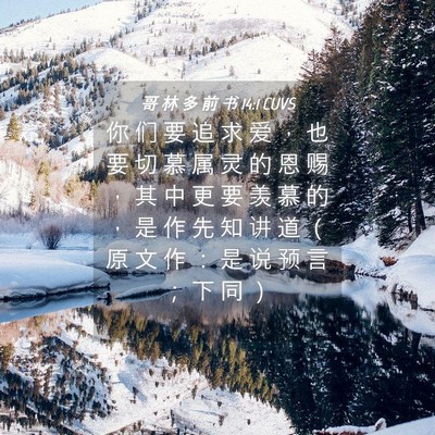 Picture 04 - 哥 林 多 前 书 14:1 CUVS - 你 们 要 追 求 爱 ， 也 要 切 慕 属 - Bible Verse Picture