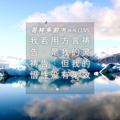 Picture 04 - 哥 林 多 前 书 14:14 CUVS - 我 若 用 方 言 祷 告 ， 是 我 的 灵 - Bible Verse Picture