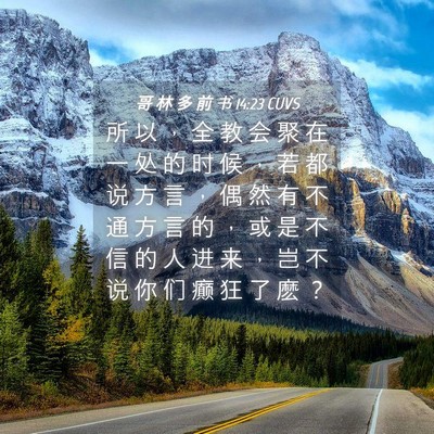Picture 04 - 哥 林 多 前 书 14:23 CUVS - 所 以 ， 全 教 会 聚 在 一 处 的 时 - Bible Verse Picture