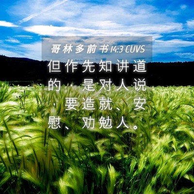 Picture 04 - 哥 林 多 前 书 14:3 CUVS - 但 作 先 知 讲 道 的 ， 是 对 人 说 - Bible Verse Picture