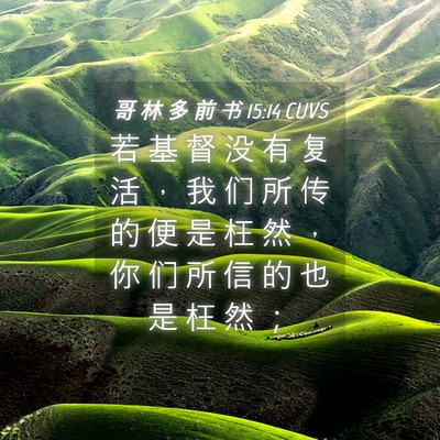 Picture 04 - 哥 林 多 前 书 15:14 CUVS - 若 基 督 没 有 复 活 ， 我 们 所 传 - Bible Verse Picture
