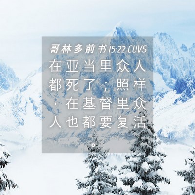 Picture 04 - 哥 林 多 前 书 15:22 CUVS - 在 亚 当 里 众 人 都 死 了 ； 照 样 - Bible Verse Picture