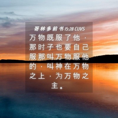Picture 04 - 哥 林 多 前 书 15:28 CUVS - 万 物 既 服 了 他 ， 那 时 子 也 要 - Bible Verse Picture
