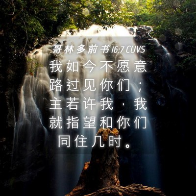 Picture 04 - 哥 林 多 前 书 16:7 CUVS - 我 如 今 不 愿 意 路 过 见 你 们 ； - Bible Verse Picture