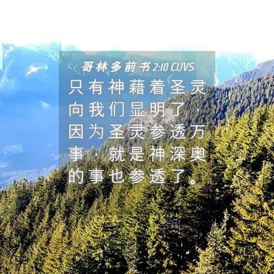 Picture 04 - 哥 林 多 前 书 2:10 CUVS - 只 有 神 藉 着 圣 灵 向 我 们 显 明 - Bible Verse Picture