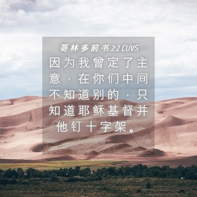 Picture 04 - 哥 林 多 前 书 2:2 CUVS - 因 为 我 曾 定 了 主 意 ， 在 你 们 - Bible Verse Picture