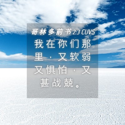 Picture 04 - 哥 林 多 前 书 2:3 CUVS - 我 在 你 们 那 里 ， 又 软 弱 又 惧 - Bible Verse Picture