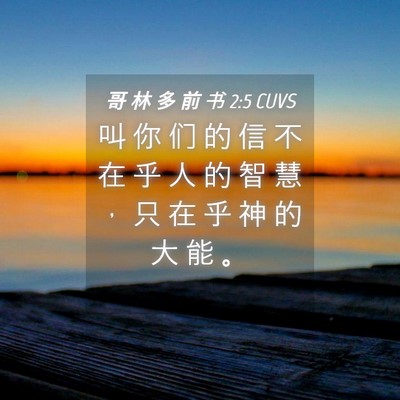 Picture 04 - 哥 林 多 前 书 2:5 CUVS - 叫 你 们 的 信 不 在 乎 人 的 智 慧 - Bible Verse Picture