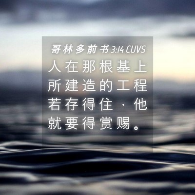 Picture 04 - 哥 林 多 前 书 3:14 CUVS - 人 在 那 根 基 上 所 建 造 的 工 程 - Bible Verse Picture