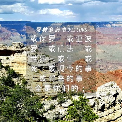 Picture 04 - 哥 林 多 前 书 3:22 CUVS - 或 保 罗 ， 或 亚 波 罗 ， 或 矶 法 - Bible Verse Picture