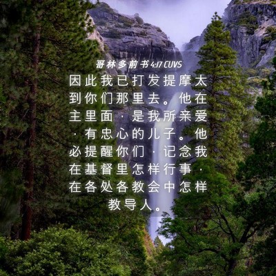 Picture 04 - 哥 林 多 前 书 4:17 CUVS - 因 此 我 已 打 发 提 摩 太 到 你 们 - Bible Verse Picture