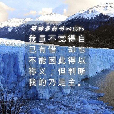 Picture 04 - 哥 林 多 前 书 4:4 CUVS - 我 虽 不 觉 得 自 己 有 错 ， 却 也 - Bible Verse Picture
