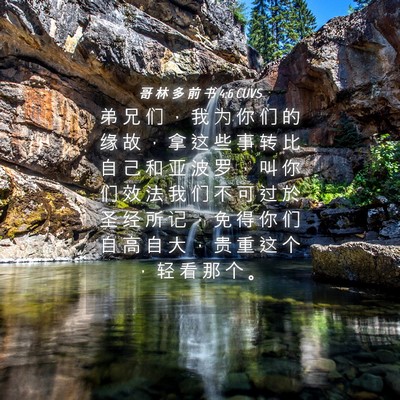 Picture 04 - 哥 林 多 前 书 4:6 CUVS - 弟 兄 们 ， 我 为 你 们 的 缘 故 ， - Bible Verse Picture