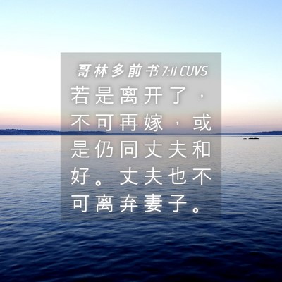 Picture 04 - 哥 林 多 前 书 7:11 CUVS - 若 是 离 开 了 ， 不 可 再 嫁 ， 或 - Bible Verse Picture