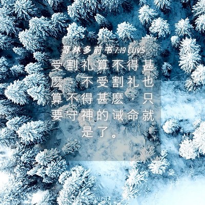Picture 04 - 哥 林 多 前 书 7:19 CUVS - 受 割 礼 算 不 得 甚 麽 ， 不 受 割 - Bible Verse Picture