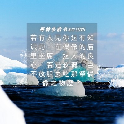 Picture 04 - 哥 林 多 前 书 8:10 CUVS - 若 有 人 见 你 这 有 知 识 的 ， 在 - Bible Verse Picture