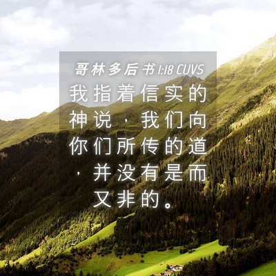 Picture 04 - 哥 林 多 后 书 1:18 CUVS - 我 指 着 信 实 的 神 说 ， 我 们 向 - Bible Verse Picture