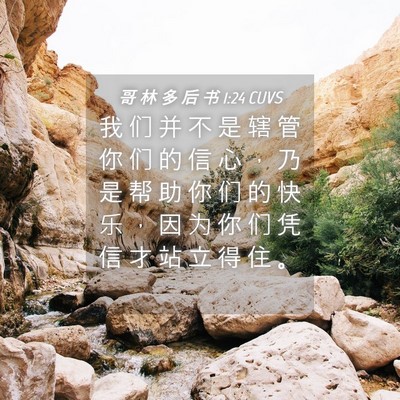 Picture 04 - 哥 林 多 后 书 1:24 CUVS - 我 们 并 不 是 辖 管 你 们 的 信 心 - Bible Verse Picture