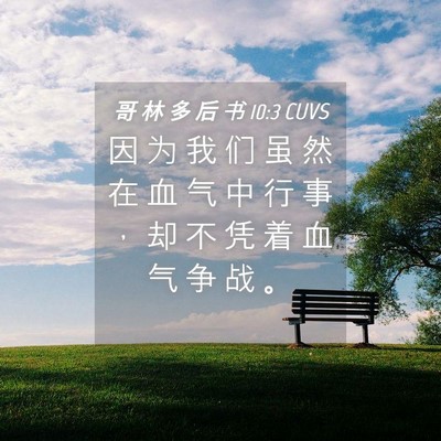 Picture 04 - 哥 林 多 后 书 10:3 CUVS - 因 为 我 们 虽 然 在 血 气 中 行 事 - Bible Verse Picture