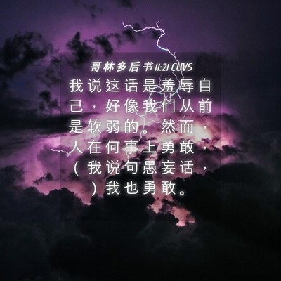 Picture 04 - 哥 林 多 后 书 11:21 CUVS - 我 说 这 话 是 羞 辱 自 己 ， 好 像 - Bible Verse Picture